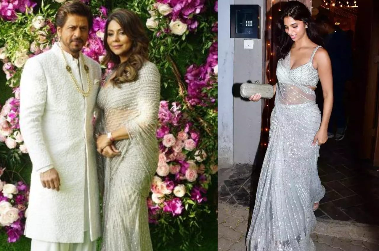 suhana khan wore gauri khan saree at alanna pandey sangeet ceremony