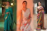 Alia Bhatt Looks, Alia Bhatt Sari Look, Actress Alia Bhatt