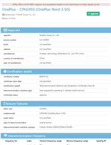 OnePlus Nord 3 5G NBTC certification