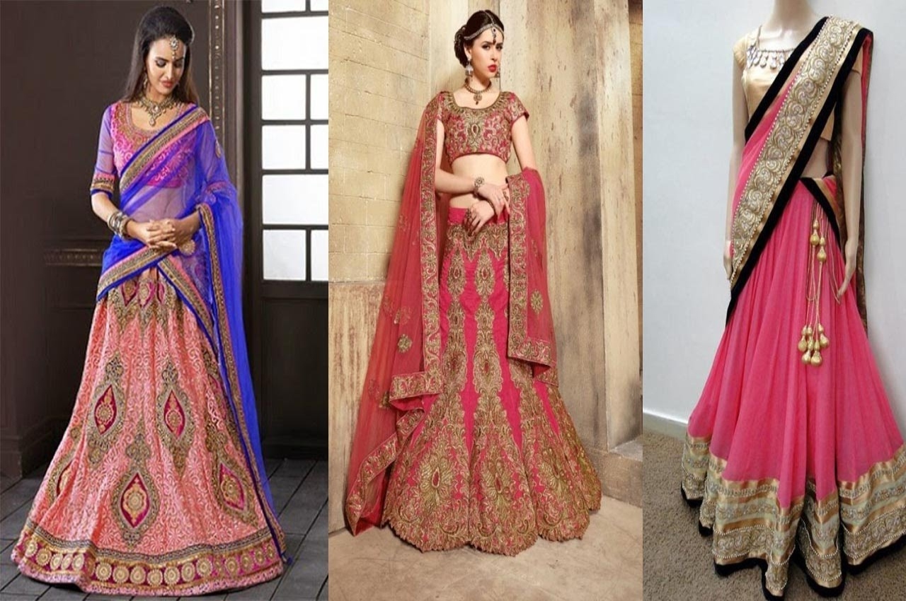 10 Amazing Lehenga Dupatta Drapes – South India Fashion