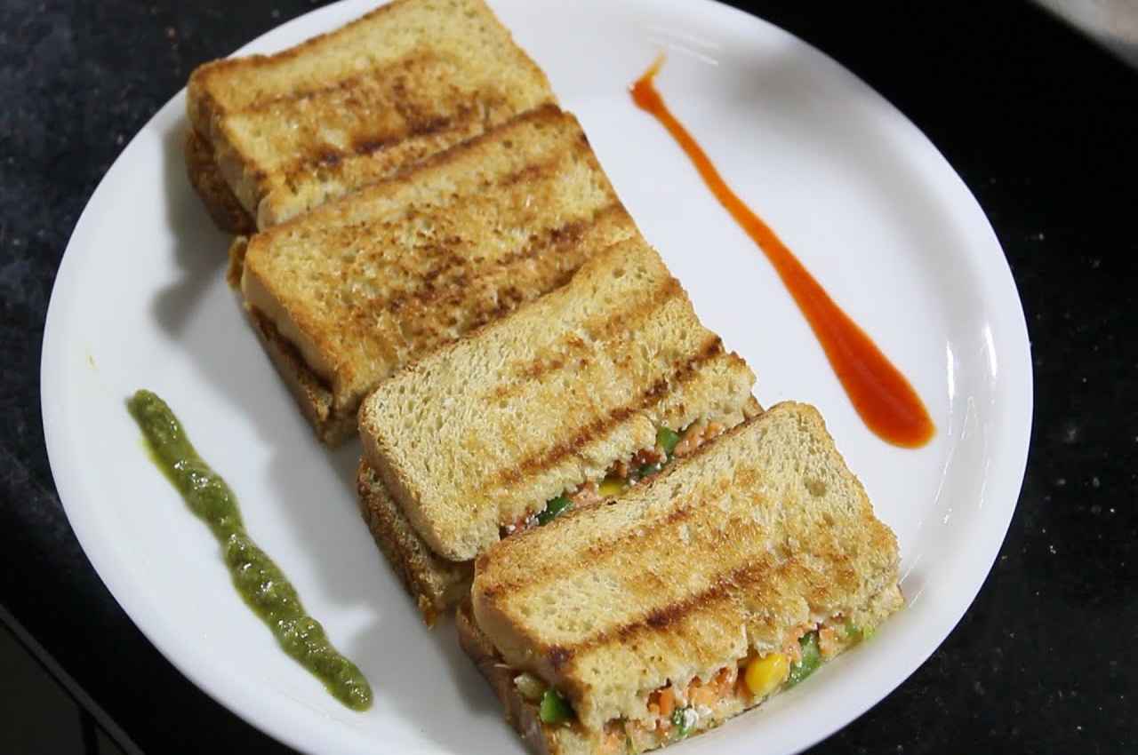 Veg Malai Sandwich, Sandwich Recipe, Easy Breakfast Recipe, Veg Sandwich Recipe, Veg Breakfast Recipe