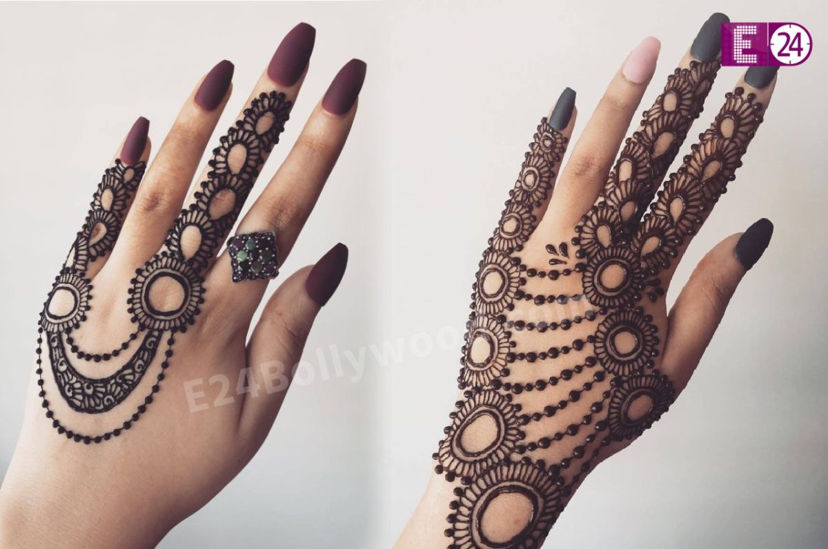 Beautiful jewellery mehndi design for beginners. Easy back hand mehndi  design.