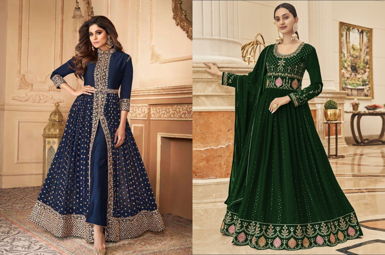 Thankar Net Indian Wedding Wear And Party Wear Designer Anarkali Suit at Rs  2150 in Surat
