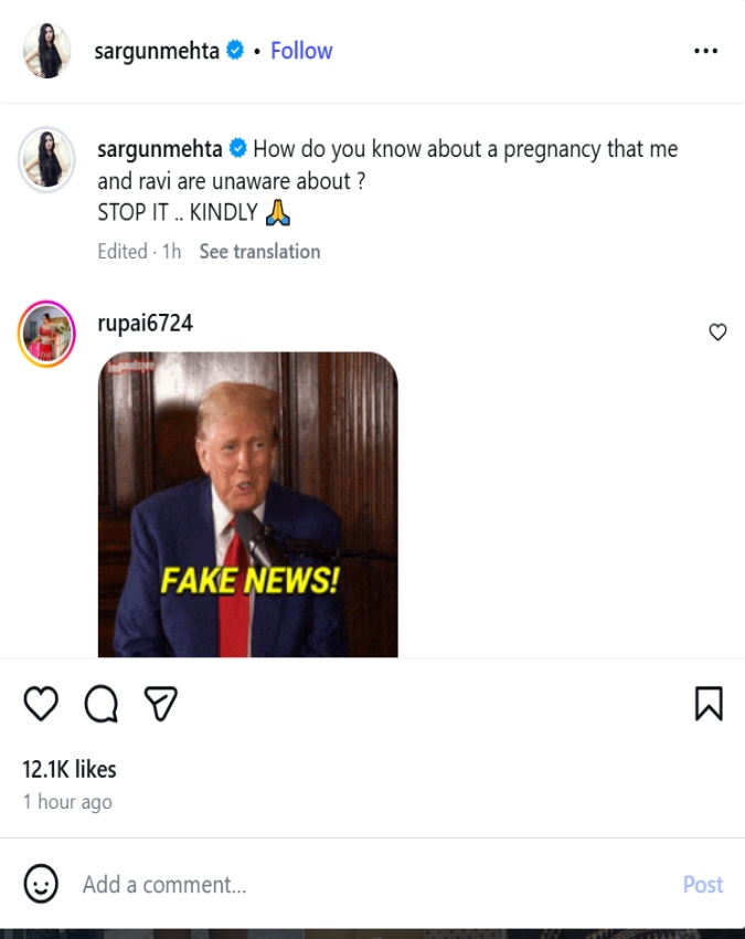 Sargun Mehta Breaks Silence on Pregnancy Rumors -1-2-3-4