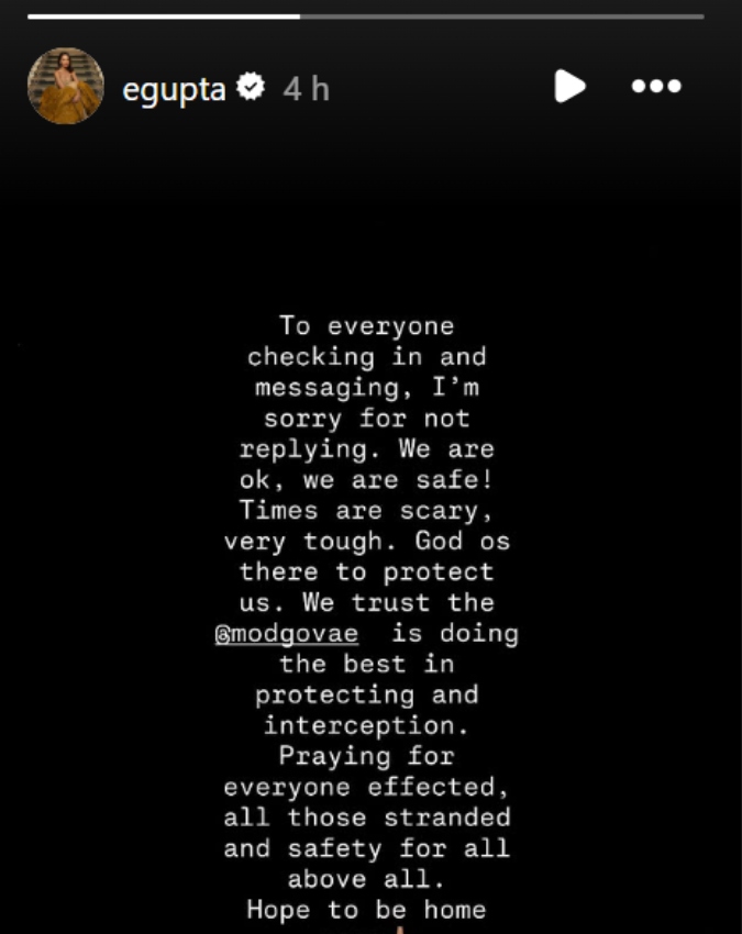 Esha Gupta Update US-Iran Conflict Impact in UAE -1-2-3-4-5-6