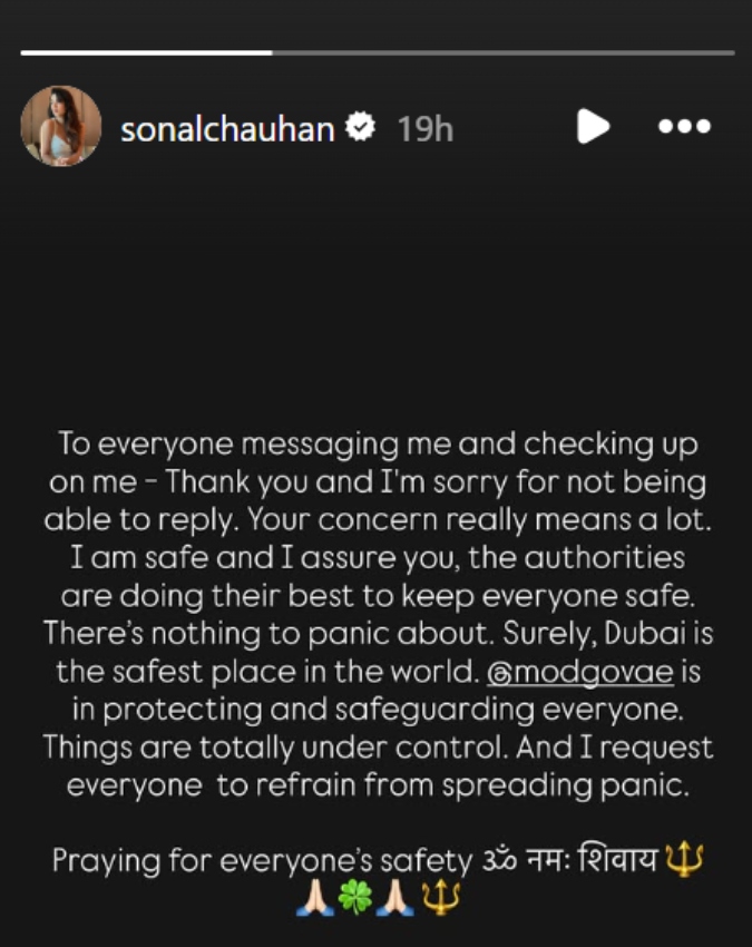 Sonal Chauhan Share Update US-Iran Conflict -1-2-3-4-5-6