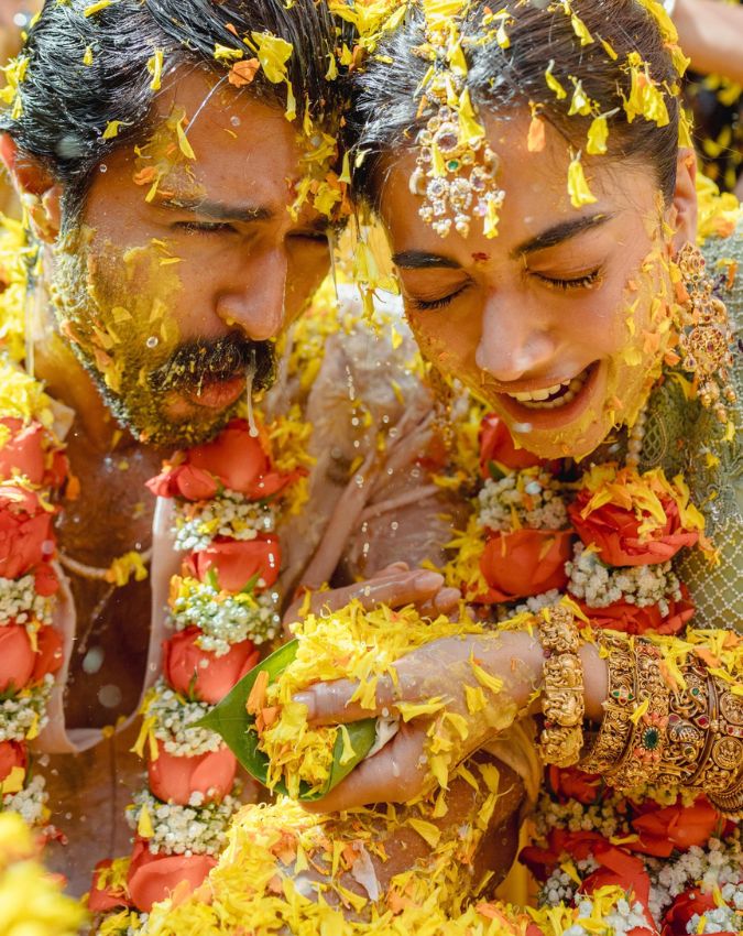 Rashmika Mandanna and Vijay Deverakonda share Haldi ceremony photos-1-2