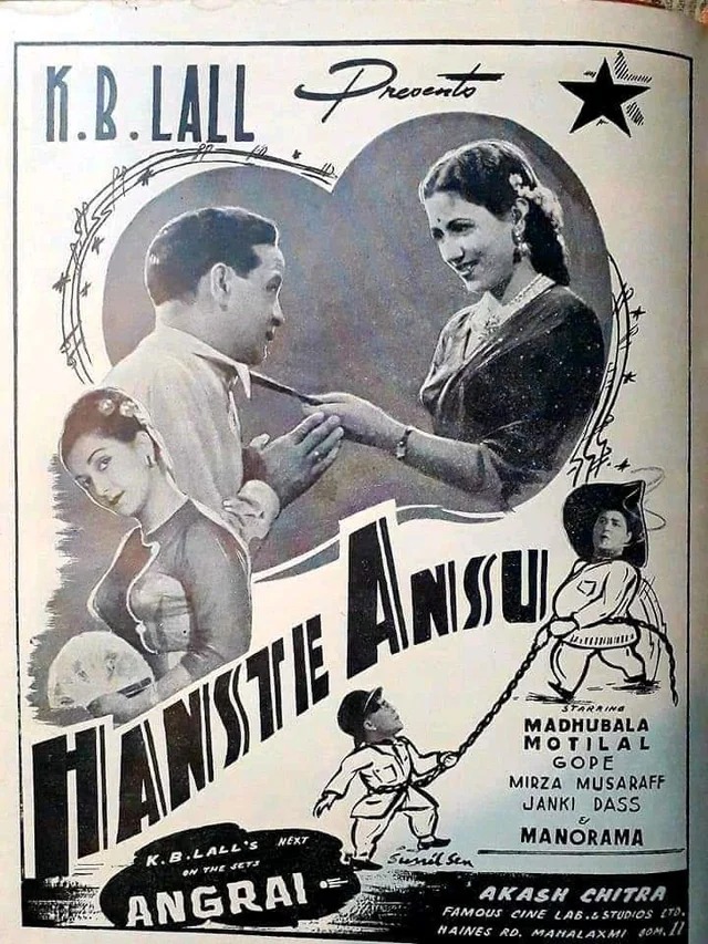 hanste aansoo 1950 was the first a rated movie in bollywood